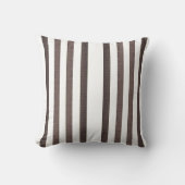 Throw Pillow Brown & White Stripe クッション (正面)