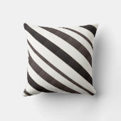 Throw Pillow Brown & White Stripe クッション (裏面)