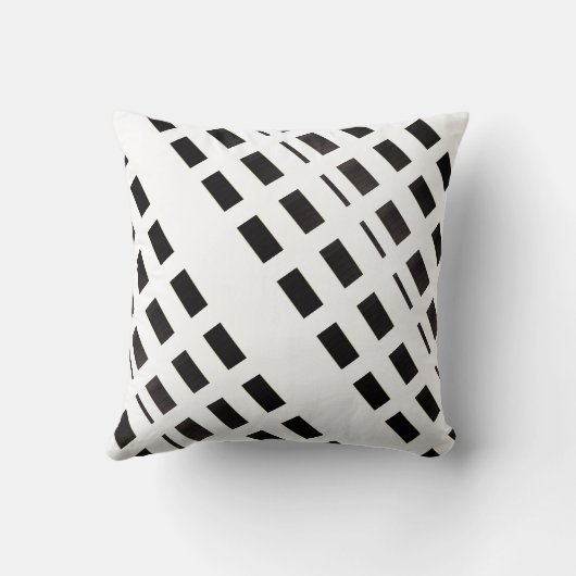 Throw Pillow Brown & White Stripe クッション (裏面)