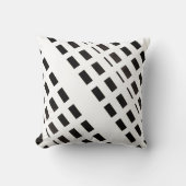 Throw Pillow Brown & White Stripe クッション (正面)
