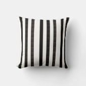 Throw Pillow Brown & White Stripe クッション (正面)