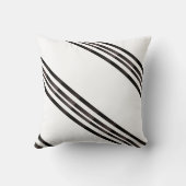 Throw Pillow Brown & White Stripe クッション (裏面)