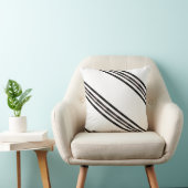 Throw Pillow Brown & White Stripe クッション (椅子)