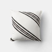 Throw Pillow Brown & White Stripe クッション (正面)
