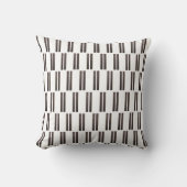 Throw Pillow Brown & White Stripe Double Square クッション (正面)
