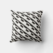 Throw Pillow Brown & White Stripe Square クッション (裏面)