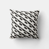 Throw Pillow Brown & White Stripe Square クッション (正面)