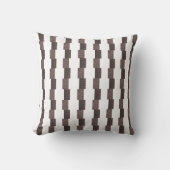 Throw Pillow Brown & White Stripe Square クッション (正面)