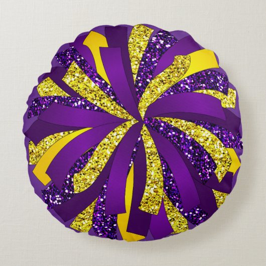 Throw Pillow Cheerleader Pom Pom personalized ラウンドクッション (正面)