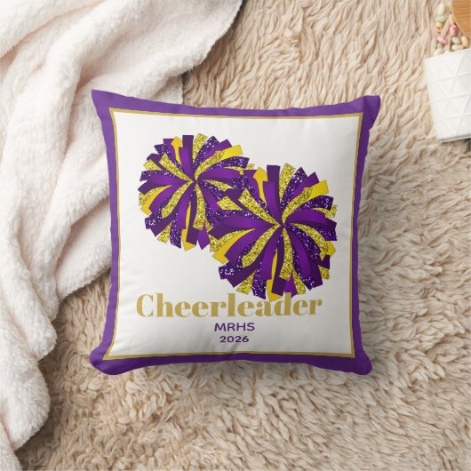 Throw Pillow Cheerleader Pom Poms personalized クッション (ブランケット)
