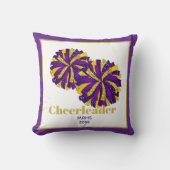 Throw Pillow Cheerleader Pom Poms personalized クッション (正面)
