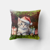 Throw Pillow Christmas cat クッション (裏面)