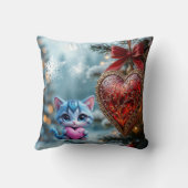 Throw Pillow Christmas cat  クッション (裏面)