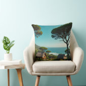 Throw Pillow Coastal Harmony: Homes, Trees & Endle クッション (椅子)