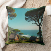 Throw Pillow Coastal Harmony: Homes, Trees & Endle クッション (ブランケット)