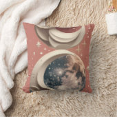 Throw Pillow - Coral Celestial Moon クッション (ブランケット)