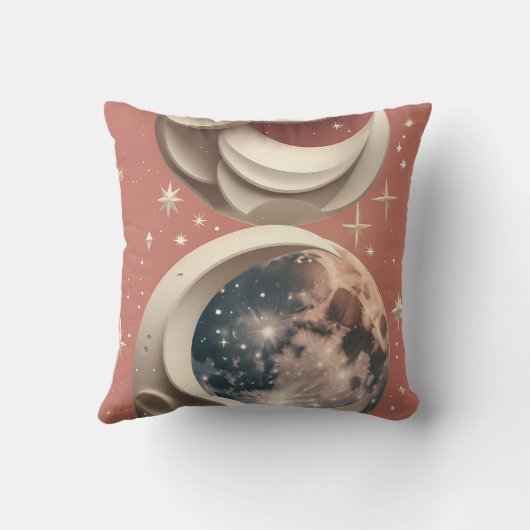 Throw Pillow - Coral Celestial Moon クッション (裏面)