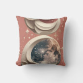 Throw Pillow - Coral Celestial Moon クッション (正面)