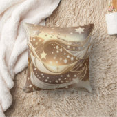 Throw Pillow - Cream Pale Gold Celestial Moon クッション (ブランケット)