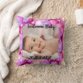 Throw Pillow Custom Welcome Baby Photo クッション (ブランケット)