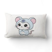 Throw Pillow Cute little lovely mouse 
