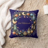 Throw Pillow-Eid Mubarak Wreath Accent Pillow クッション (ブランケット)