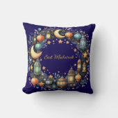 Throw Pillow-Eid Mubarak Wreath Accent Pillow クッション (正面)