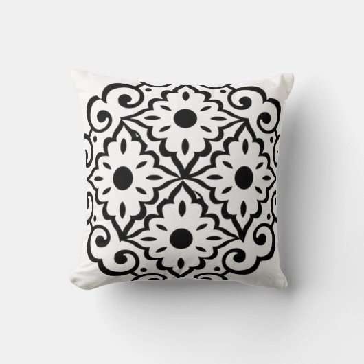 Throw Pillow Elegant Moroccan Geometric Throw Pill クッション (正面)