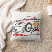 Throw Pillow Fast Dreams –Racing Car Pillow Design クッション (ブランケット)
