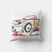 Throw Pillow Fast Dreams –Racing Car Pillow Design クッション (裏面)