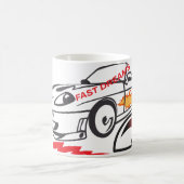 Throw Pillow Fast Dreams –Racing Car Pillow Design コーヒーマグカップ (中央)