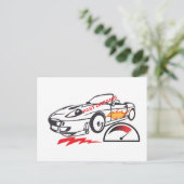 Throw Pillow Fast Dreams –Racing Car Pillow Design ポストカード (スタンド正面)