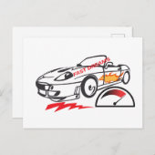 Throw Pillow Fast Dreams –Racing Car Pillow Design ポストカード (正面/裏面)