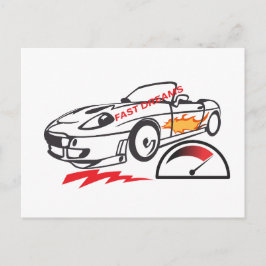 Throw Pillow Fast Dreams –Racing Car Pillow Design ポストカード