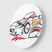Throw Pillow Fast Dreams –Racing Car Pillow Design ラージ壁時計 (傾斜)