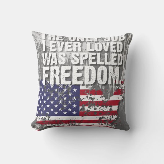 Throw Pillow – Freedom Job クッション (正面)