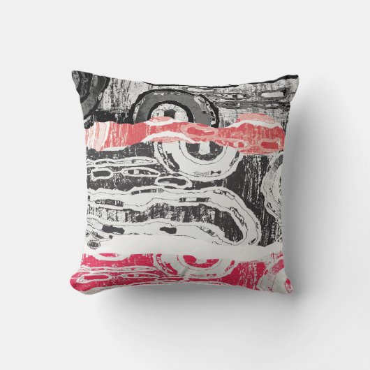 Throw Pillow – Friction Lands Abstract Design クッション (正面)