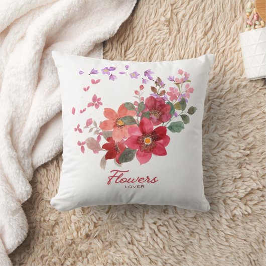 Throw pillow frower クッション (ブランケット)