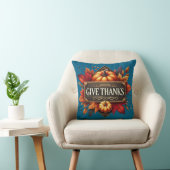 Throw Pillow give thanks pumpkin  クッション (椅子)