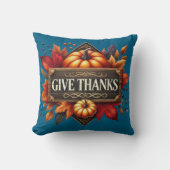 Throw Pillow give thanks pumpkin  クッション (正面)