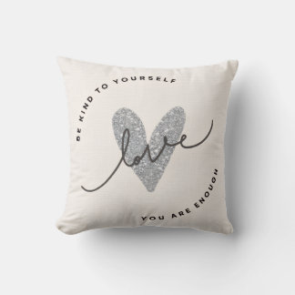 Throw Pillow – Glitter Heart Love Design | Minimal クッション