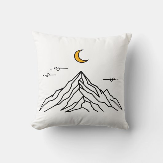 Throw Pillow “Golden Moon & Peaks” クッション (正面)
