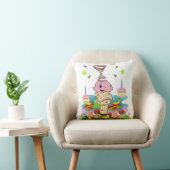 Throw Pillow, Happy Birthday Pink Cupcake クッション (椅子)
