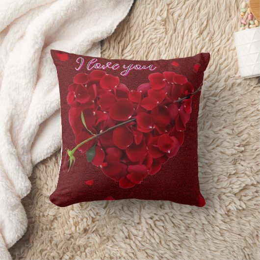 Throw Pillow I love you クッション (ブランケット)