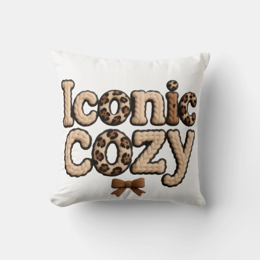 Throw Pillow Iconic cozy Faux Yarn Style pillows  クッション (正面)