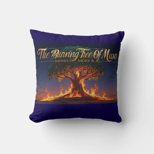 Throw Pillow- Islamic "The Burning Tree Of Musa" クッション (正面)