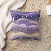 Throw Pillow - Lilac Cream Celestial Moon クッション (ブランケット)