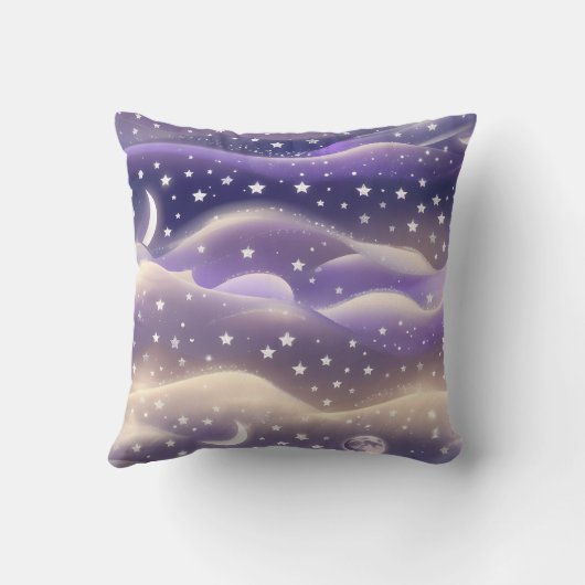 Throw Pillow - Lilac Cream Celestial Moon クッション (裏面)