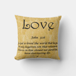 Throw Pillow -Love John 3:16 クッション
