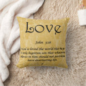 Throw Pillow -Love John 3:16 クッション (ブランケット)